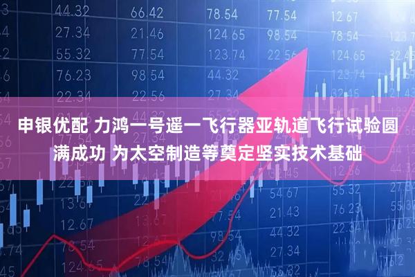 申银优配 力鸿一号遥一飞行器亚轨道飞行试验圆满成功 为太空制造等奠定坚实技术基础